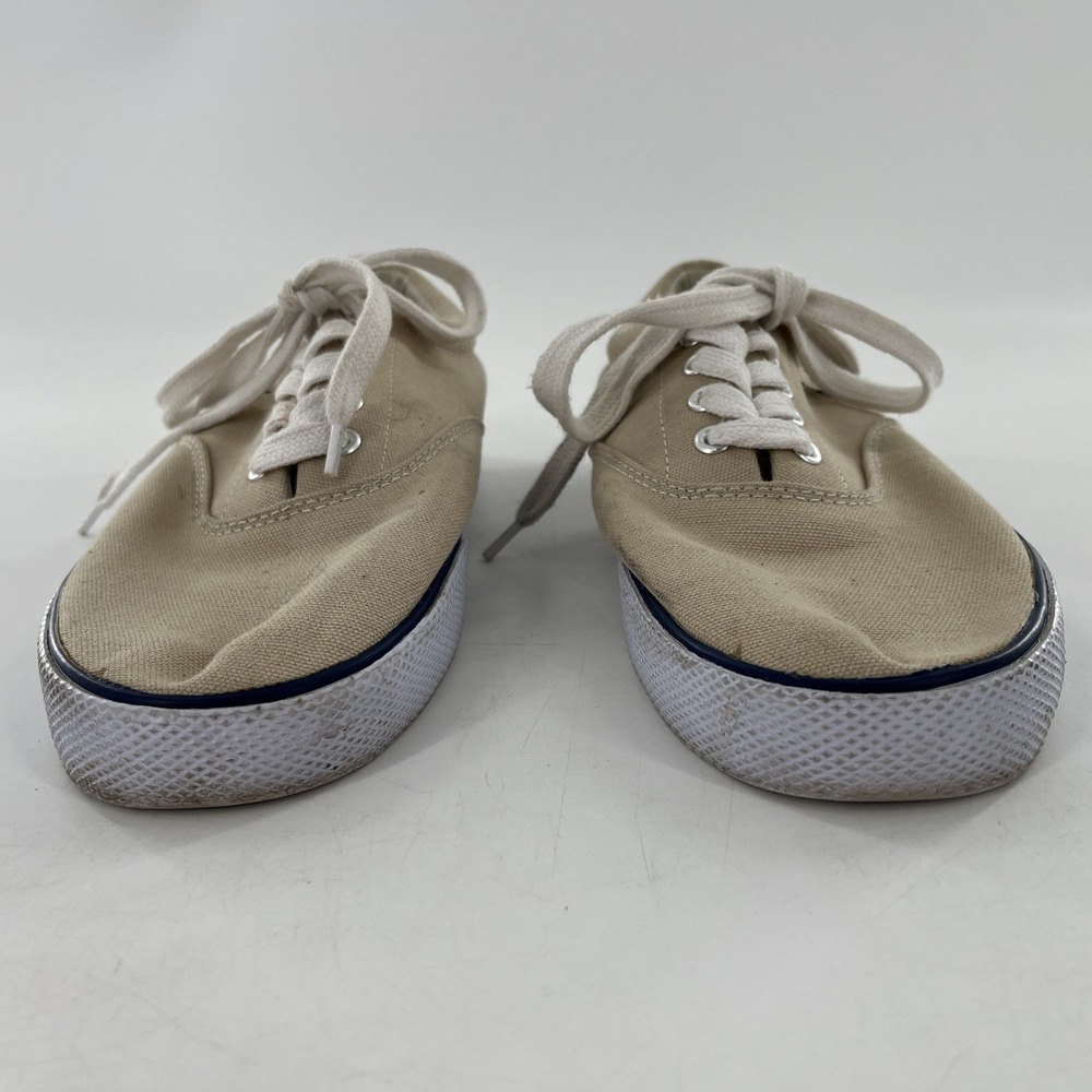Polo Ralph Lauren Canvas Sneakers Lace Up Beige‎ Tan Casual Shoe Pony - Picture 4 of 16